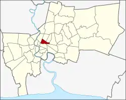 Karte von Bangkok, Thailand mit Ratchathewi
