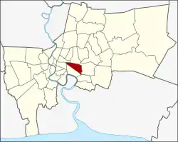 Karte von Bangkok, Thailand mit Watthana