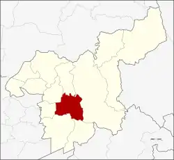 Karte von Saraburi, Thailand, mit Amphoe Mueang Saraburi