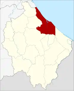 Karte von Narathiwat, Thailand, mit Amphoe Mueang Narathiwat