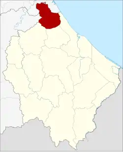 Karte von Narathiwat, Thailand, mit Amphoe Bacho