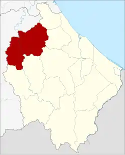 Karte von Narathiwat, Thailand, mit Amphoe Rueso