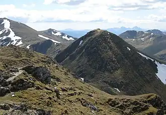 Der An Stùc vom nordöstlich benachbarten Meall Garbh aus gesehen