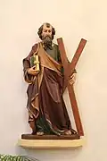 Kleine Plastik des Hl. Josef auf einer Wandkonsole, eine Kopie aus der Pfarrkirche Gallbrunn