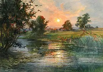 Sonnenaufgang über Wasserlandschaft