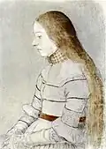 Anna, Tochter des Jakob Meyer zum Hasen, Studie von Hans Holbein für die Darmstädter Madonna