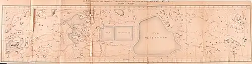 Ursprüngliche Topographie am Gelände des Central Park, Annual report of the Board of Commissioners of the Central Park (1858)