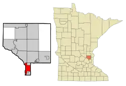 Lage von Fridley im Anoka County und in Minnesota