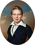 Alexander Leopold, Sohn des Palatins von Ungarn, gemalt 1837 (2005 bei Sotheby’s Auktion auf Schloss Marienburg für 35.000 Euro versteigert)