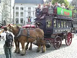 Pferdeomnibus für Touristen, Antwerpen 2005