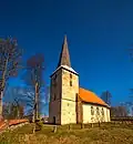 Apriķi (Gemeinde Laža): Lutherische Kirche, erbaut 1710[6]