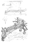 Viollet-le-Duc, Zahnstangenspanner für „Arbalete“ vergl. Arbalest