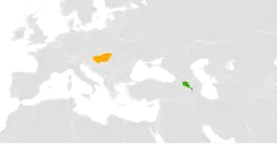 Lage von Armenien und Ungarn