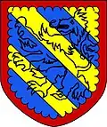 Löwe in Schattenfarbe im Wappen der belgischen Gemeinde Chapelle-lez-Herlaimont