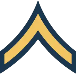 Single Chevron-Rank: Private E2, US Army.