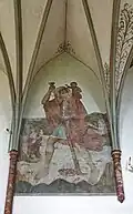 Bildnis des hl. Christophorus im Kirchenschiff