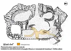 Plan der Nuraghe Albucciu Erdgeschoß