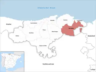 Die Lage der Comarca Asón-Agüera in der autonomen&nbsp;Gemeinschaft&nbsp;Kantabrien