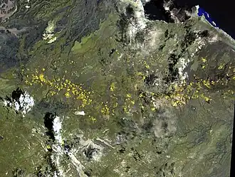 Satellitenaufnahme des Vulkanfeldes