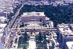 Aushub der Sta­tion am Syn­tag­ma-Platz um 1992