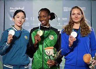 Saly Sarr (Mitte) bei den Islamic Solidarity Games 2025 in Riad