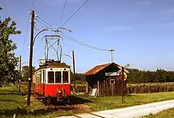 Haltestelle Walsberg (1977), noch mit alter Wartehalle und kurzer Ausweiche