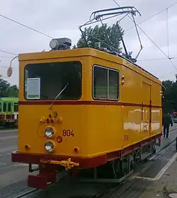 Geschlossener zweiachsiger Gütertriebwagen der Straßenbahn Hannover
