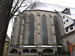 Strebepfeiler im Bereich des Chores, Außenkapellen.