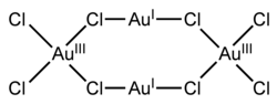 Strukturformel von Gold(I,III)-chlorid