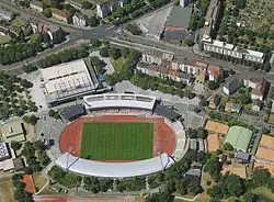 Luftbild von Auestadion und Probonio Arena aus östlicher Richtung