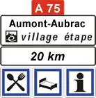 Verkehrszeichen Village étape