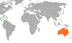 Lage von Haiti und Australien