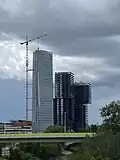 Baufortschritt des Austro Towers im August 2021