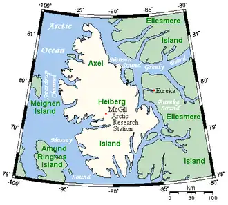 Fjordsystem aus Nansensund, Greely-Fjord und Eurekasund
