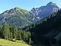 Bärenkopf und Großer Widderstein von etwas oberhalb von Baad