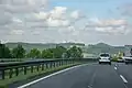 Ehemalige Streckenführung durch die Hörselberge mit Blick auf die Wartburg in westlicher Fahrtrichtung (2008)