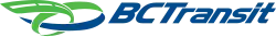 Das Bild zeigt in blauer Farbe den Schriftzug BCTransit und davor in Grün-Blauem-Farbverlauf eine stilisierte verschlungene Straße als Logo der Gesellschaft