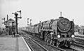 70030 „William Wordsworth“ mit Schnellzug nach Yarmouth Vauxhall in Ely (August 1958)