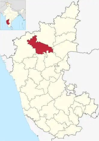 Positionskarte des Distrikts Bagalkot