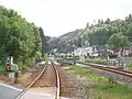 Bahnhof Antonsthal, Einfahrt aus Richtung Schwarzenberg (2016)