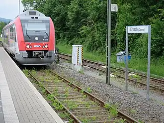 Einfahrt des Zuges aus Eberbach