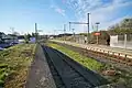 Bahnhof Pfäffingen, links Ladestation am Gleis zur Laderampe