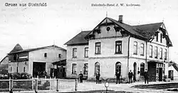 Der ehemalige Bahnhof Steinfeld, 1910 und 2025