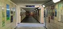 Unterführung des Bahnhofes mit den Treppen zu den Gleisen 4 und 1.