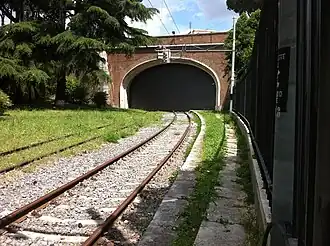 Bahnhof Vatikan von außen – Tore geschlossen