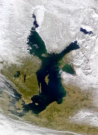 Satellitenaufnahme der Ostsee von März 2000