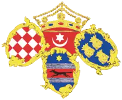 Wappen von der Standarte des Joseph Jelačić von Bužim als Ban von Kroatien (um 1848)