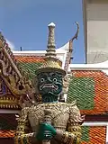Detail von „Indrajit“, Wächter des östlichen Eingangs zum Wat Phra Kaeo