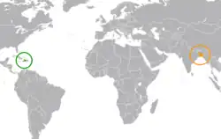 Lage von Haiti und Bangladesch