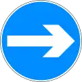 Vorgeschriebene Fahrtrichtung – hier rechts